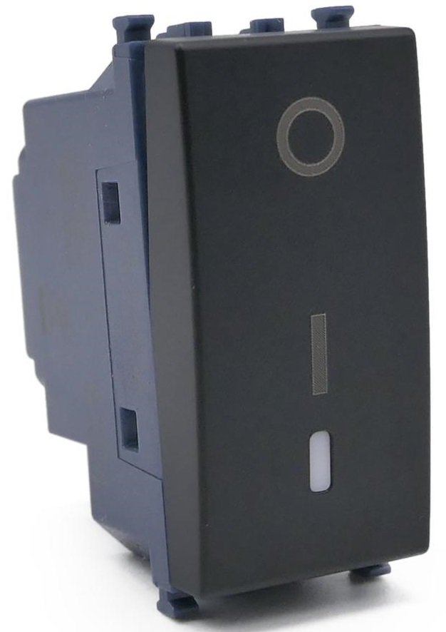 Interruttore bipolare nero compatibile Vimar Arké EL288 