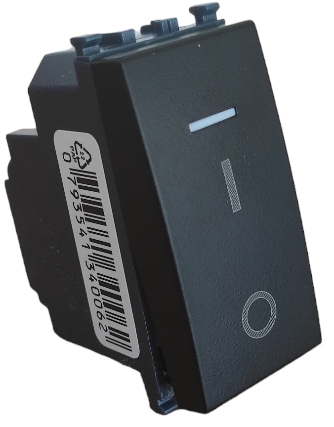 Interruttore bipolare nero compatibile Vimar Arké EL300 