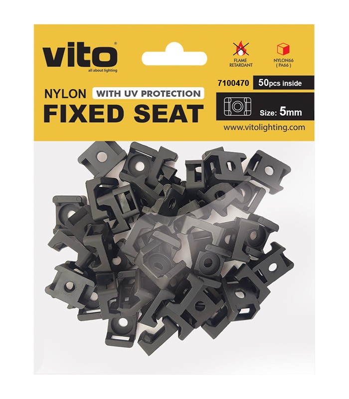 Supporto per fascette 5mm nero confezione da 50 Vito EL3118 Vito