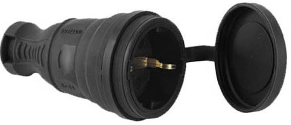 Presa schuko con coperchio in gomma nera Vito EL3132 Vito