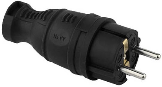 Spina schuko in gomma nera Vito EL3166 Vito