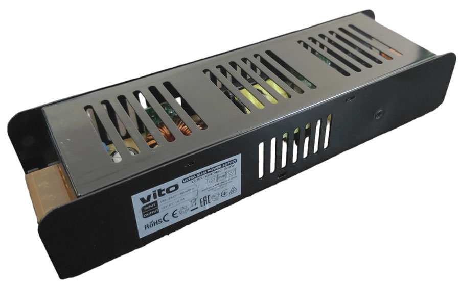 Trasformatore slim 12VDC 16.7A 200W EL347 Vito