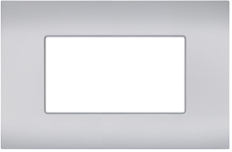 Placca 4 posti argento compatibile Vimar Arké EL378 