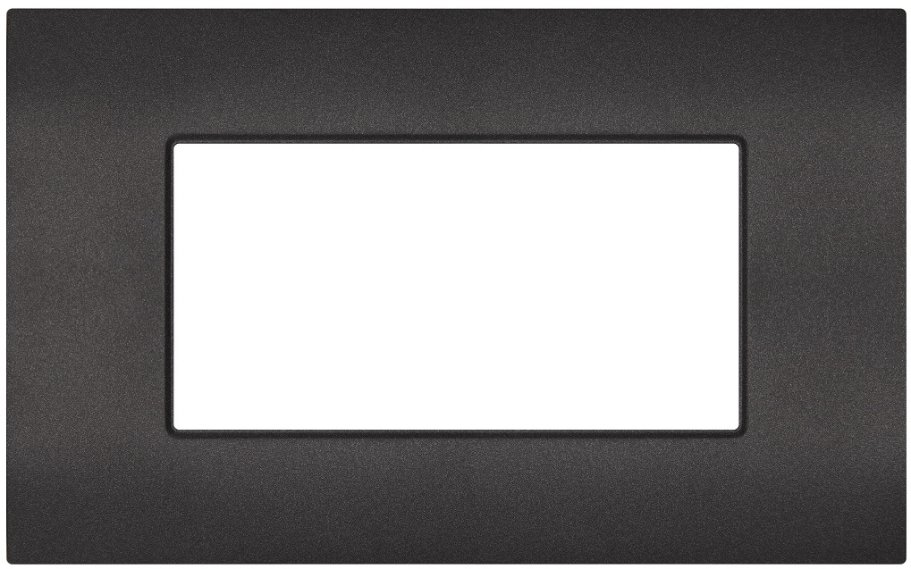 Placca 4 posti nero compatibile Vimar Arké EL357 