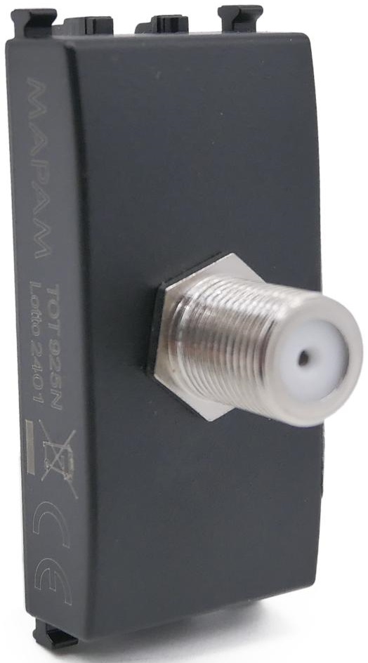 Presa TV SAT femmina diretta nera compatibile Vimar Arké EL379 