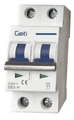 Interruttore magnetotermico per impianti fotovoltaici 2 poli 25A Geti EL3948 Geti