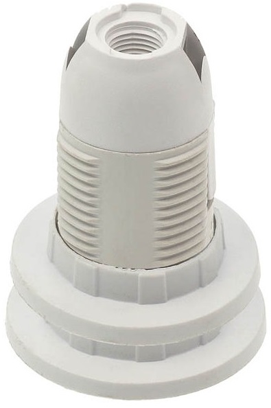 Portalampada E14 bianco in plastica con 2 anelli Vito EL436 Vito