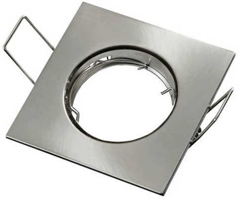Supporto quadrato per faretto GU10 da incasso 80x80 argento satinato EL712 Vito