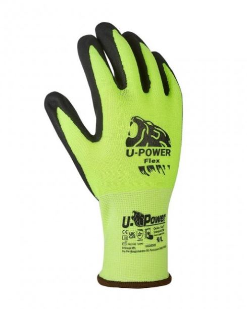 Guanti da lavoro Flex giallo fluo taglia 9 U-Power WB1012 U-power