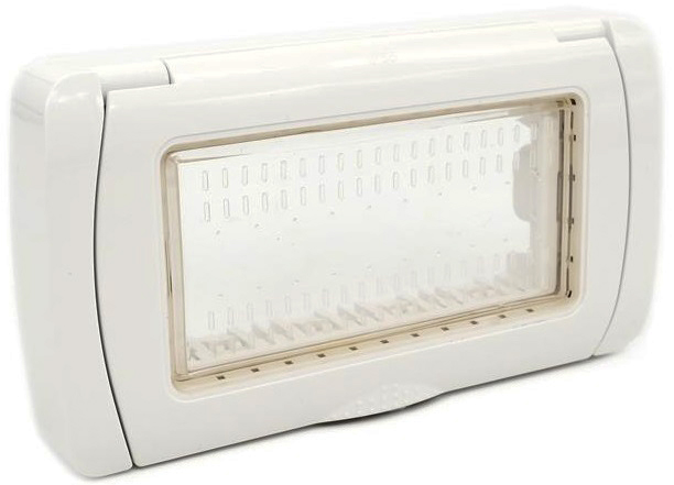 Placca idrobox IP55 4 posti bianca compatibile Vimar Plana EL2321 