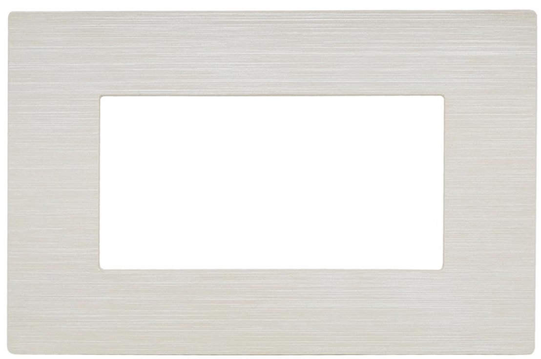 Placca bianco perla spazzolato 4 posti compatibile Living International EL2488 