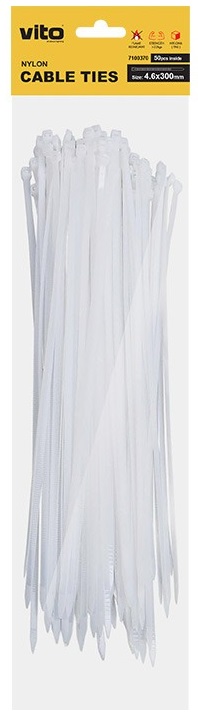 Fascette fermacavi autobloccanti bianche 4.6X300mm - 50 pezzi EL3003 Vito