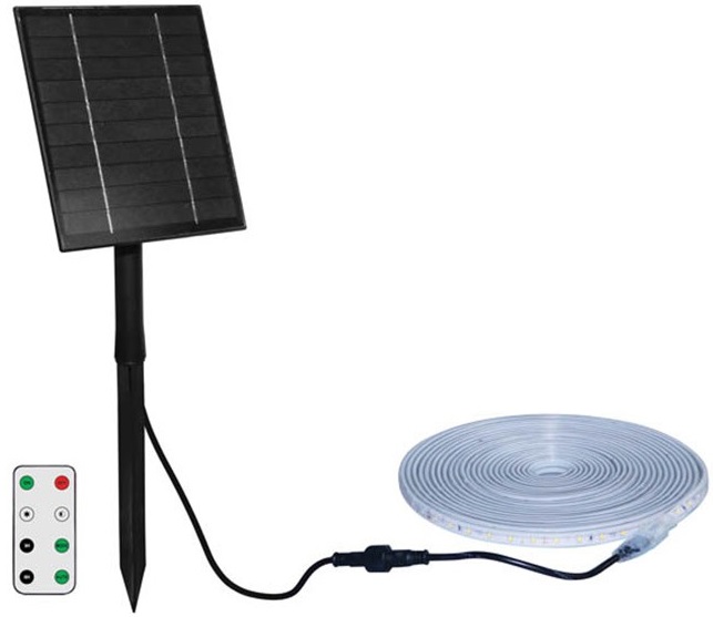 Striscia LED da esterno 10m con pannello solare 40W 2000Lm 6000k luce fredda EL3138 Vito