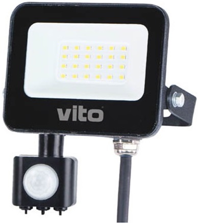 Faro LED da esterno con sensore PIR 10W 1000lm luce fredda 6000k EL588 Vito