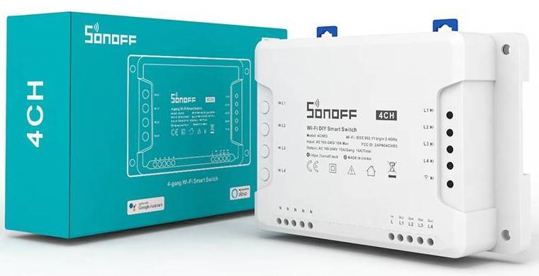 Interruttore smart wifi 4 canali con controllo RF K578 Sonoff