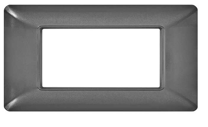 Placca 4 posti grigio scuro compatibile Bticino Matix EL3162 