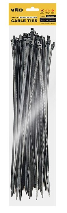 Fascette fermacavi autobloccanti nere 3.6x300mm - 100 pezzi EL324 Vito