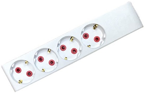 Multipresa Schuko senza cavo 4 posti bianca EL3047 Vito