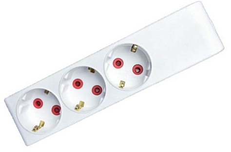 Multipresa Schuko senza cavo 3 posti bianca EL3277 Vito