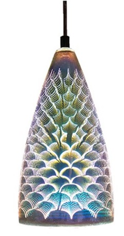 Lampadario 3D in vetro cromato 1xE27 E9470 Vito