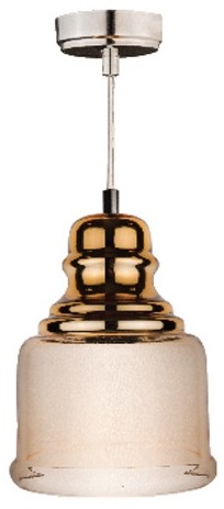 Lampadario in vetro dorato e ambra 1xE27 K075 Vito