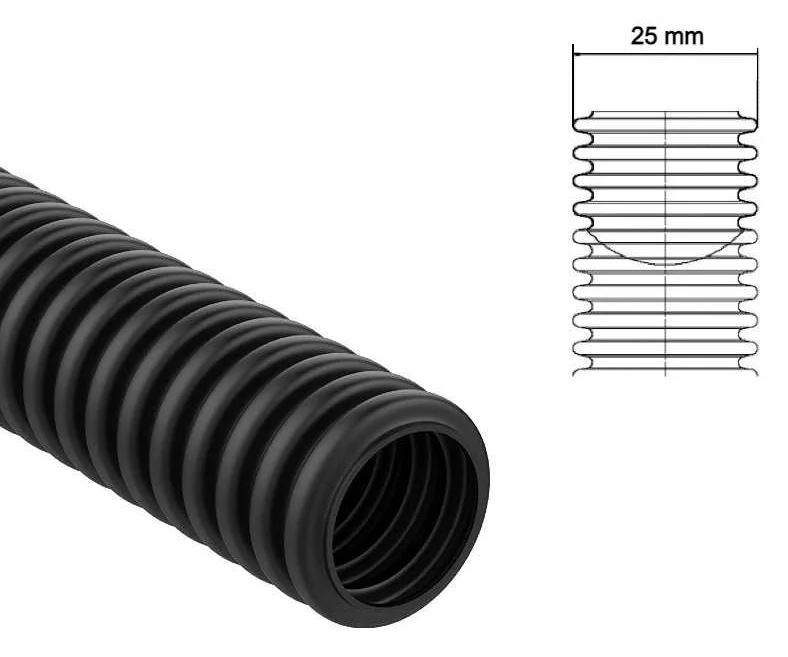 Tubo corrugato pieghevole senza tirafilo 25mm 50m C9080 