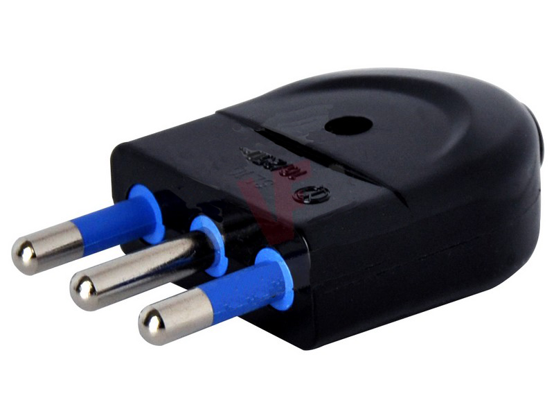 Spina elettrica 2P+T 16A nera EL2438 Globex