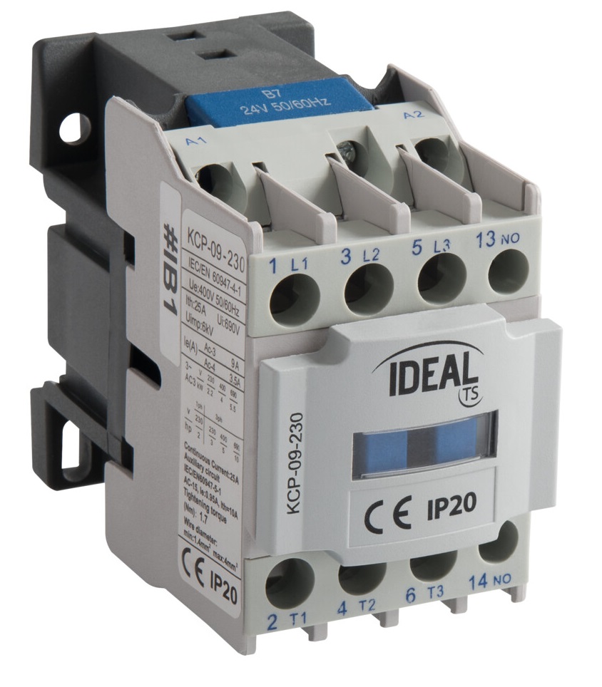 Contattore di potenza 9A AC-3 bobina 230V AC KA1046 Kanlux