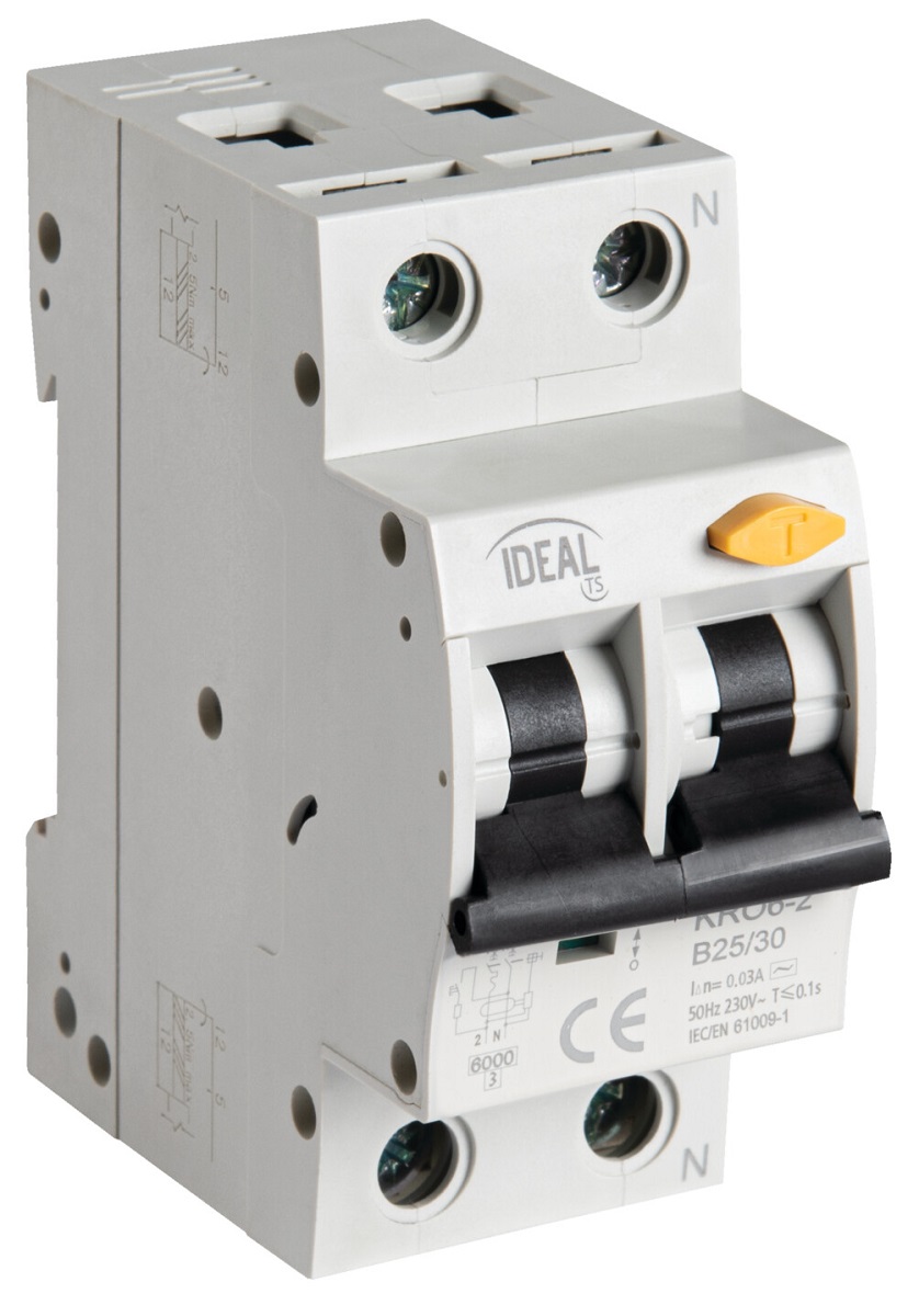 Interruttore magnetotermico differenziale 6kA 25A 2P KRO6 Kanlux KA2143 Kanlux