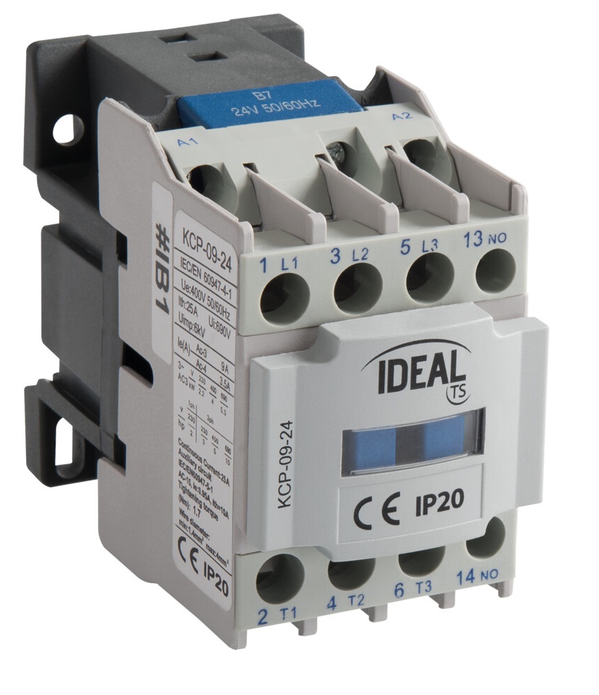 Contattore di Potenza KCP 24V AC 9A 3P + 1NO KA2300 Kanlux
