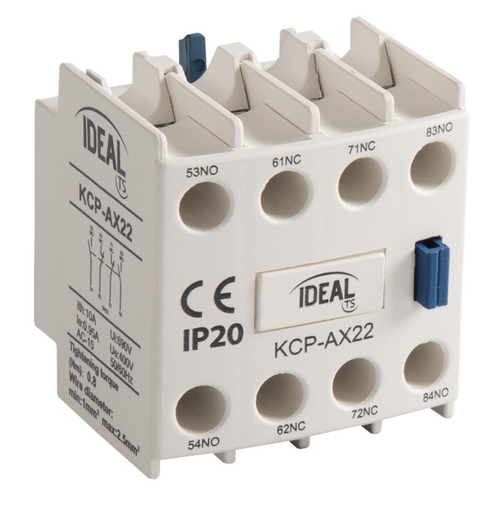 Blocco di contatti ausiliari per contattori di potenza KCP-AX – 2NO + 2NC KA2305 Kanlux