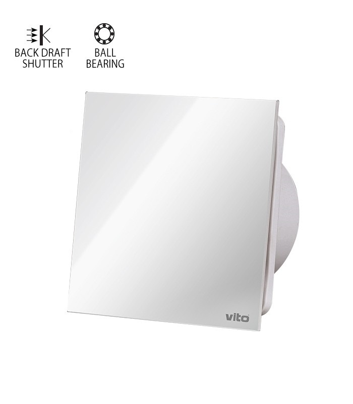 Aspiratore da bagno con frontale in vetro 120mm 15W EL371 Vito