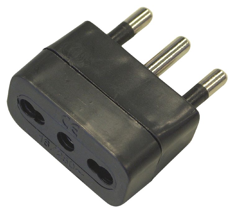 Adattatore presa di corrente da 16A a bipasso 10/16A - Nero EL845 