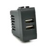 Alimentatore doppia presa USB 5V 2A nero compatibile Living International EL2302 