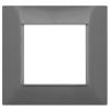 Placca in tecnopolimero 2 posti color grigio scuro compatibile Vimar Plana EL005 