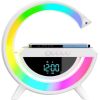 Lampada LED RGB Orologio/Radio FM/Bluetooth/AUX/scheda SD e ricarica wireless WB266 