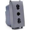 Presa bivalente 16A 250V grigia compatibile Vimar Arké EL188 