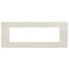 Placca bianco perla spazzolato 7 posti compatibile Living International EL2489 