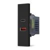 Doppia presa caricabatteria USB A e USB C 5V 2,4A nero linea ZEN 08850 