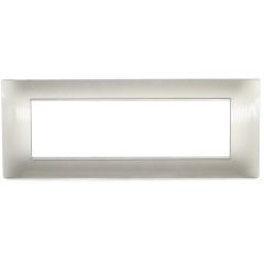 Placca in tecnopolimero 7P grigio chiaro compatibile Vimar Plana EL1716 