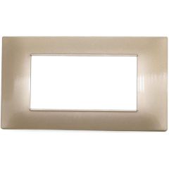 Placca in tecnopolimero 4 posti color champagne compatibile Vimar Plana EL2375 