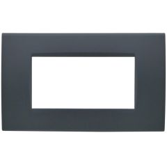 Placca 4 posti antracite Soft Touch compatibile Living International EL2620 