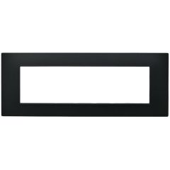 Placca 7 posti nera Soft Touch compatibile Vimar Plana EL3112 
