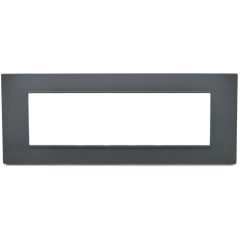 Placca 7 posti antracite Soft Touch compatibile Vimar Plana EL3187 