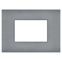 Placca 3 posti grigio compatibile Vimar Arké EL314 