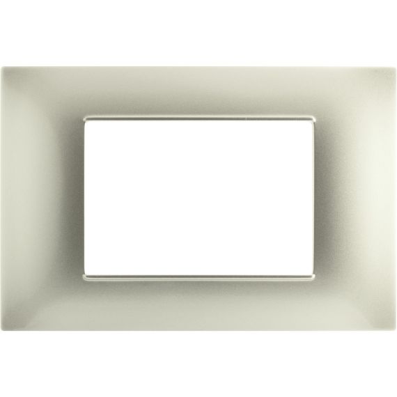 Placca 3P Tecnopolimero 12x8cm Grigio chiaro compatibile Vimar Plana EL1956 