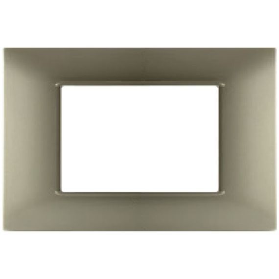 Placca 3P Tecnopolimero 12x8cm Champagne compatibile Vimar Plana EL1962 