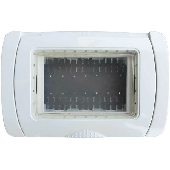 Placca Idrobox IP55 13x8.5cm 3P Bianco compatibile Vimar Plana EL2006 