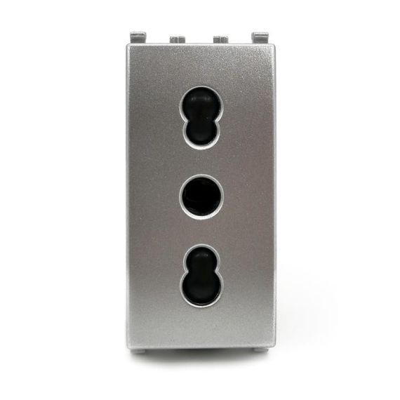 Presa bivalente 10-16A 250V grigio compatibile Vimar Plana EL1563 