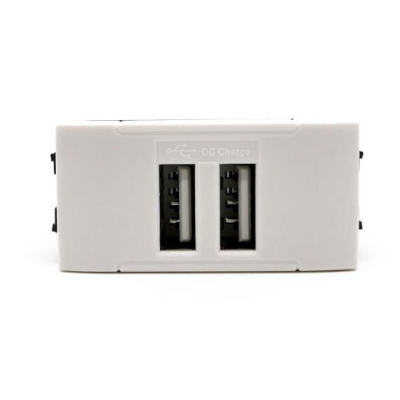 Alimentatore doppia presa USB 5V 2A Bianco compatibile Living International EL2124 